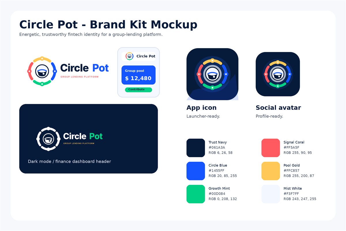 Circle Pot brand kit mockup