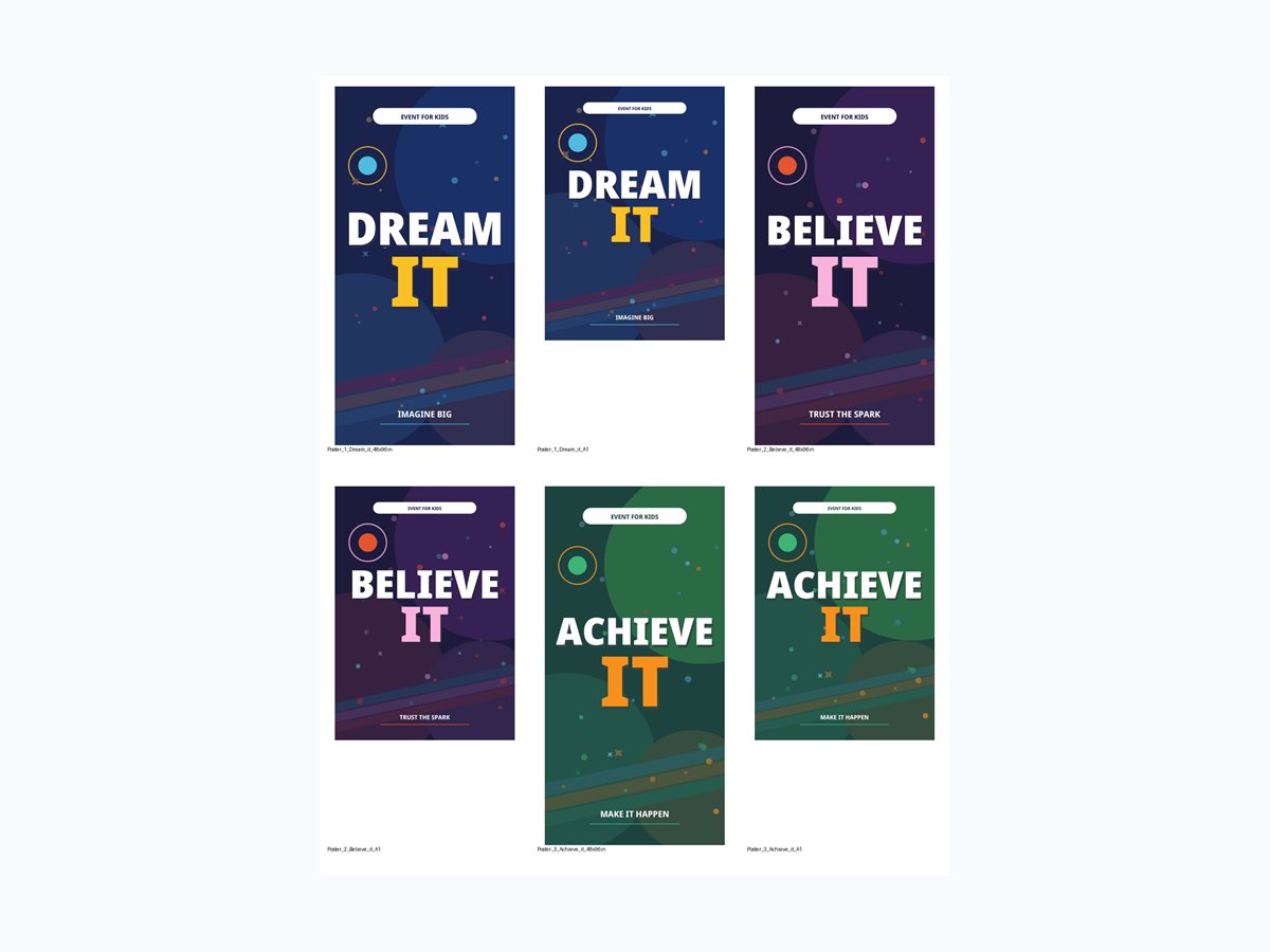 Event for Kids poster paketi preview sheet