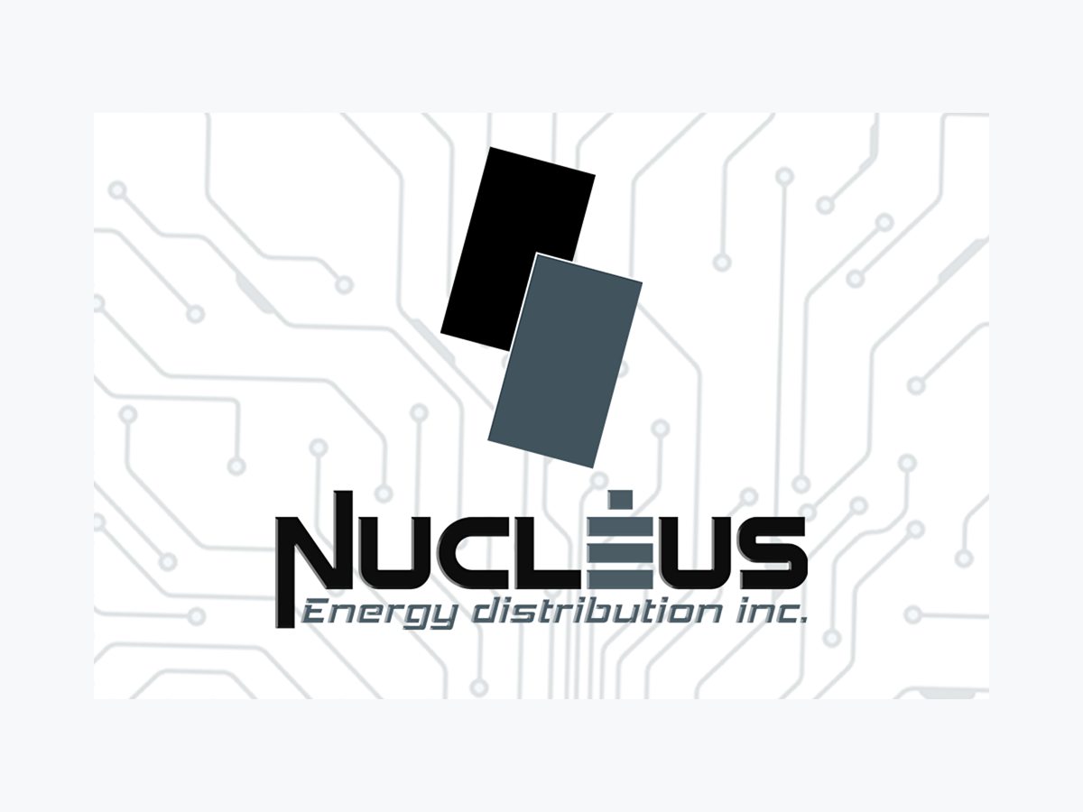 Nucleus marka uygulamaları wordmark ve devre yüzeyi