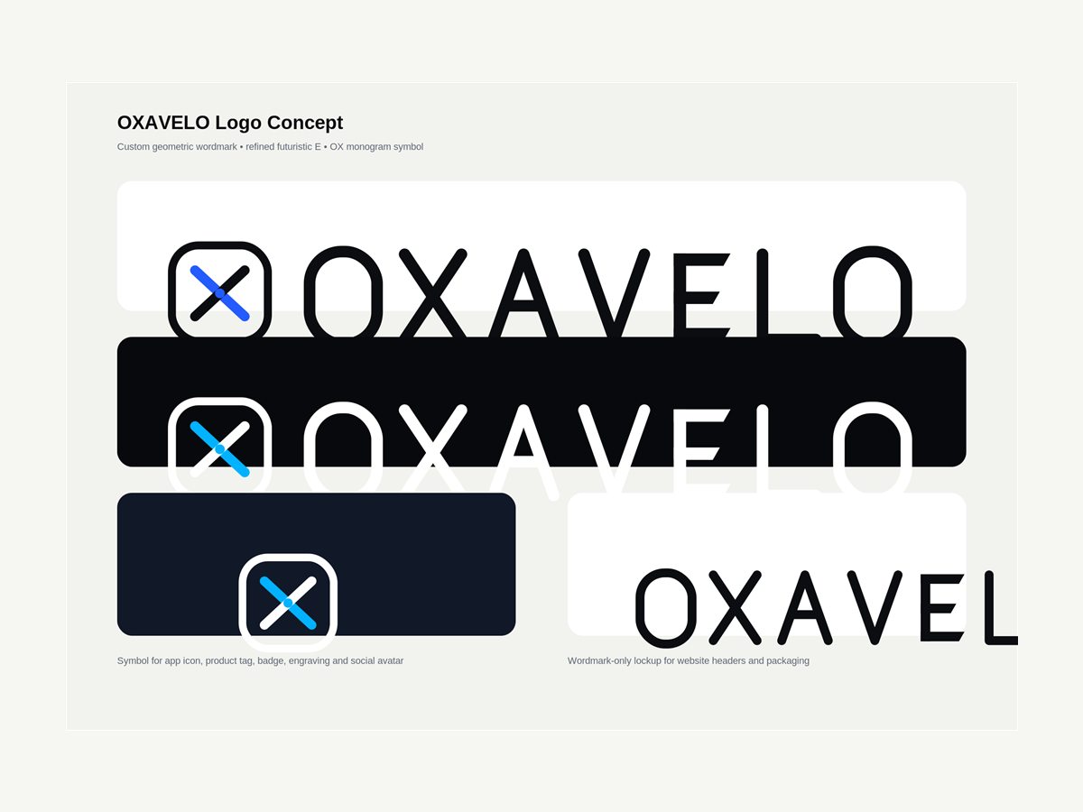 OXAVELO logo preview board
