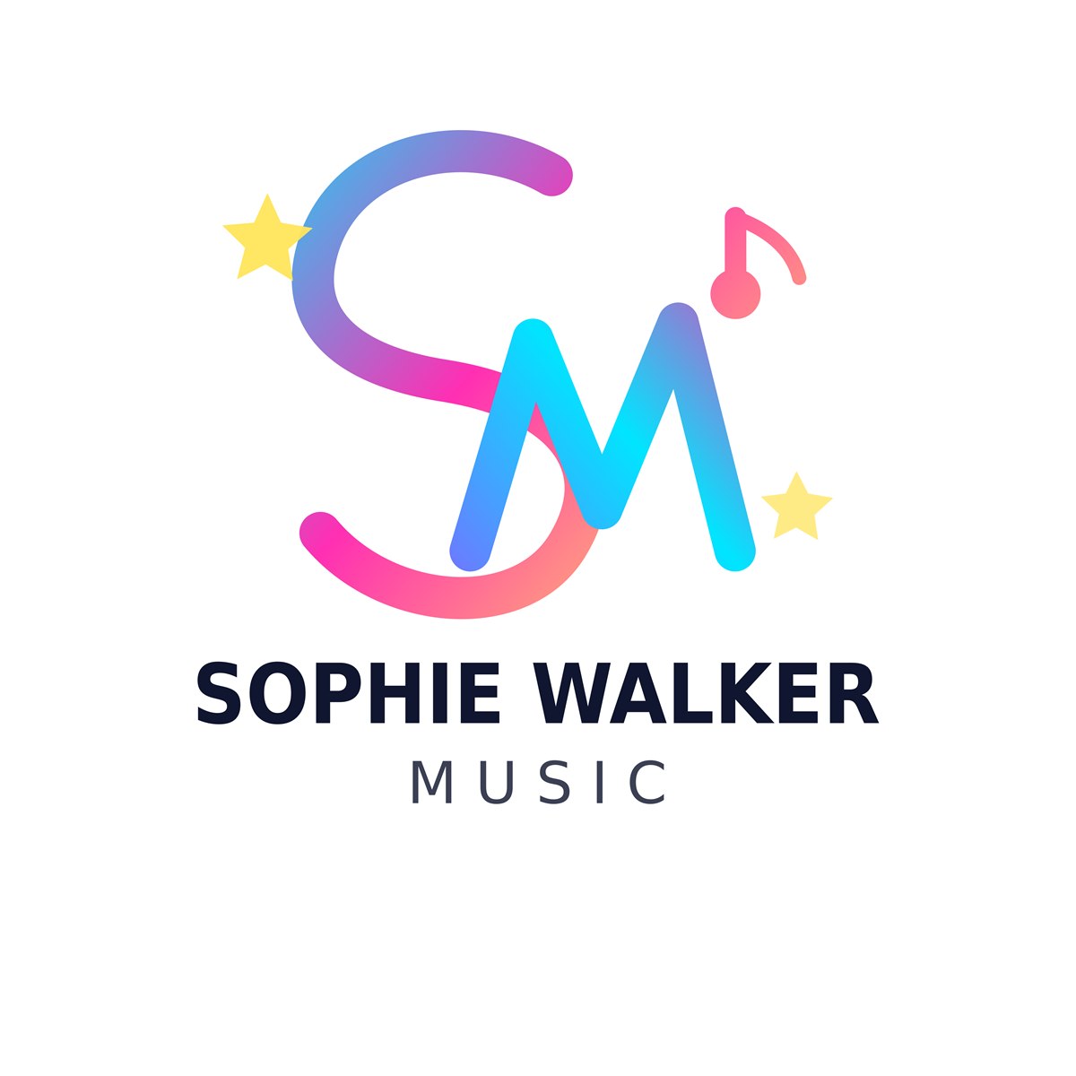 Sophie Walker Music renkli monogram logo
